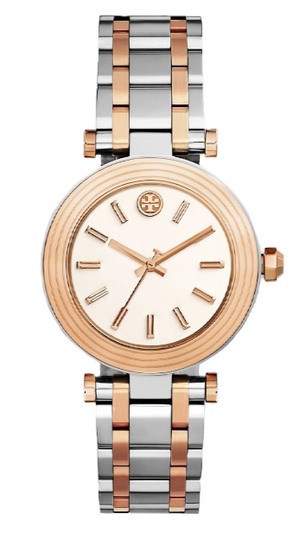 Buy Shop Tory Burch Classic T White Dial Two Tone Steel Strap Watch for Women - TBW9011 USA Online