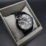 Guess Atlas Chronograph Black Dial Black Steel Strap Watch For Men - W0668G5