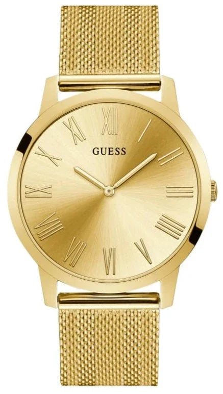 Buy Shop Guess Richmond Gold Dial Gold Mesh Bracelet Watch for Men - W1263G2 USA Online