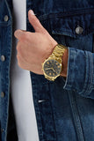 Buy Shop Guess Hendrix Multifunction Black Dial Gold Steel Strap Watch for Men - W1309G2 USA Online