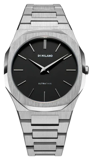 Buy Shop D1 Milano Ultra Thin Matte Black Dial Silver Steel Strap Watch for Men - D1-UTBJ40 USA Online