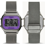Buy Shop Fossil Retro Digital Purple Dial Grey Mesh Strap Watch for Men - FS5888 USA Online