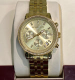 Buy Shop Michael Kors Runway Chronograph Gold Dial Gold Steel Strap Watch For Women - MK5698 USA Online