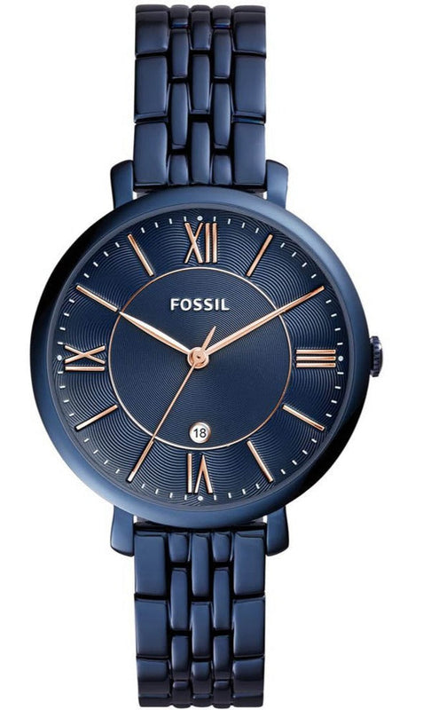 Buy Shop Fossil Jacqueline Blue Dial Blue Steel Strap Watch for Women - ES4094 USA Online