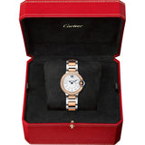 Buy Shop Cartier Ballon Bleu De Cartier Diamonds Silver Dial Two Tone Steel Strap Watch for Women - W3BB0026 USA Online
