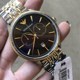 Buy Shop Emporio Armani Classic Blue Dial Two Tone Steel Strap Watch For Men - AR1847 USA Online