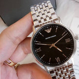 Buy Shop Emporio Armani Kappa Black Dial Silver Steel Strap Watch For Men - AR11152 USA Online
