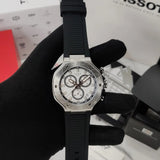 Tissot T Race Chronograph White Dial Black Rubber Strap Watch For Men - T141.417.17.011.00