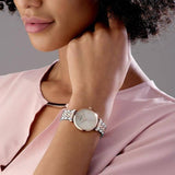 Buy Shop Emporio Armani Gianni T Bar Grey Dial Two Tone Steel Strap Watch For Women - AR1840 USA Online