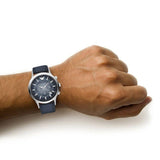Buy Shop Emporio Armani Classic Chronograph Blue Dial Blue Leather Strap Watch For Men - AR2473 USA Online
