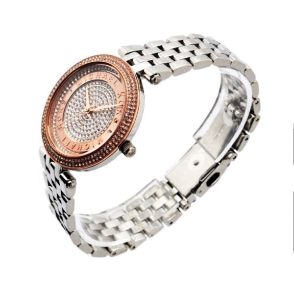 Buy Shop Michael Kors Darci Rose Gold Dial Silver Steel Strap Watch for Women - MK3446 USA Online