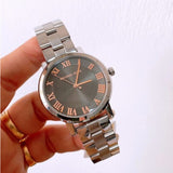 Buy Shop Michael Kors Norie Grey Dial Silver Stainless Steel Strap Watch for Women - MK3559 USA Online