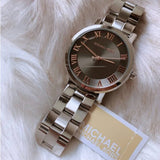 Buy Shop Michael Kors Norie Grey Dial Silver Stainless Steel Strap Watch for Women - MK3559 USA Online