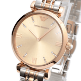 Buy Shop Emporio Armani Gianni T Bar Grey Dial Two Tone Steel Strap Watch For Women - AR1840 USA Online