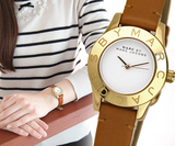 Buy Shop Marc Jacobs Mini Blade White Dial Brown Leather Strap Watch for Women - MBM1219 USA Online