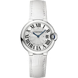 Buy Shop Cartier Ballon Bleu De Cartier Silver Dial White Leather Strap Watch for Women - W6920086 USA Online