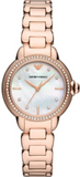 Buy Shop Emporio Armani Aira Three Hand Mother of Pearl Dial Rose Gold Steel Strap Watch For Women - AR11523 USA Online