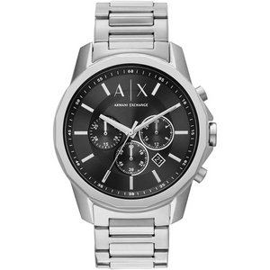 Buy Shop Armani Exchange Banks Chronograph Black Dial Silver Steel Strap Watch For Men - AX1720 USA Online