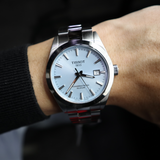 Buy Shop Tissot Gentleman Powermatic 80 Silicium Ice Blue Silver Steel Strap Watch For Men - T127.407.11.351.00 USA Online