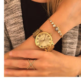 Buy Shop Michael Kors Norie Gold Dial Gold Steel Strap Watch for Women - MK3560 USA Online