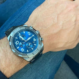 Buy Shop Fossil Bronson Chronograph Blue Dial Grey Steel Strap Watch for Men - FS5711 USA Online