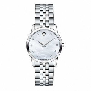 Buy Shop Movado Museum Classic Mother of Pearl Dial Silver Steel Strap Watch For Women - 0606612 USA Online