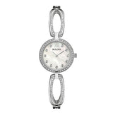 Bulova Crystal Collection Mother of Pearl Dial Silver Steel Strap Watch for Women - 96L223