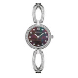 Bulova Crystal Black Mother of Pearl Dial Silver Steel Strap Watch for Women - 96L224