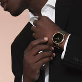 Buy Shop Movado Museum Black Dial Black Leather Strap Watch For Men - 606876 USA Online