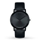 Buy Shop Movado Sapphire Black Dial Black Leather Strap Watch for Men - 606884 USA Online