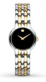 Buy Shop Movado Veturi Quartz Black Dial Two Tone Steel Strap Watch for Women - 0606933 USA Online