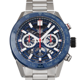 Buy Shop Tag Heuer Carrera Chronograph Blue Dial Silver Steel Strap Watch for Men - CBG2A11.BA0654 USA Online