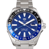 Buy Shop Tag Heuer Aquaracer GMT Calibre 6 Automatic Blue Dial Silver Steel Strap Watch for Men - WAY201T.BA0927 USA Online