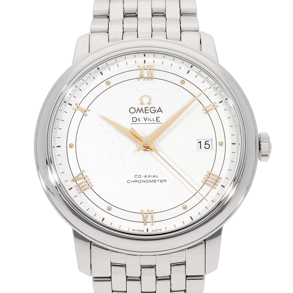 Buy Shop Omega De Ville Prestige Co Axial Silver Dial Silver Steel Strap Watch for Men - 424.10.40.20.02.004 USA Online
