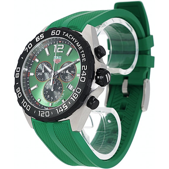 Buy Shop Tag Heuer Formula 1 Chronograph Green Dial Green Rubber Strap Watch for Men - CAZ101AP.FT8056 USA Online