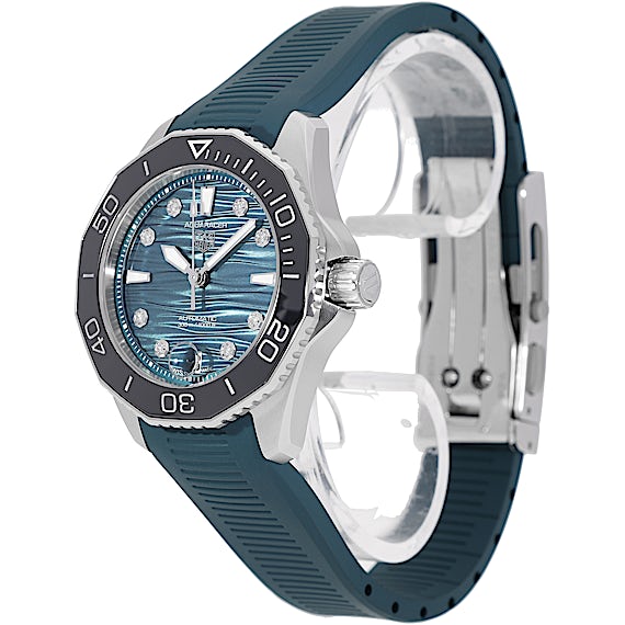Buy Shop Tag Heuer Aquaracer Professional 300 Automatic Diamonds Green Dial Green Rubber Strap Watch for Women - WBP231G.FT6226 USA Online