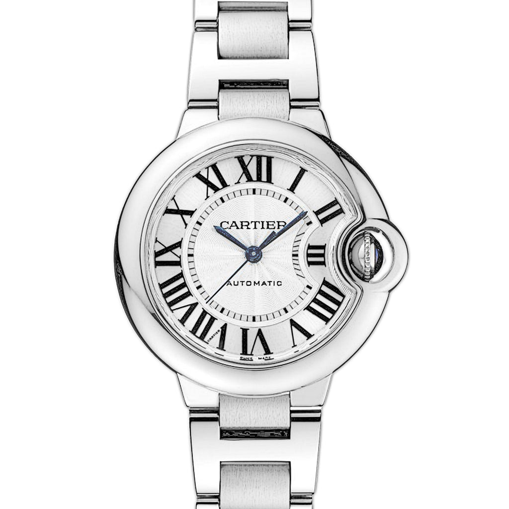 Buy Shop Cartier Ballon Bleu De Cartier Silver Dial Silver Steel Strap Watch for Women - WSBB0044 USA Online