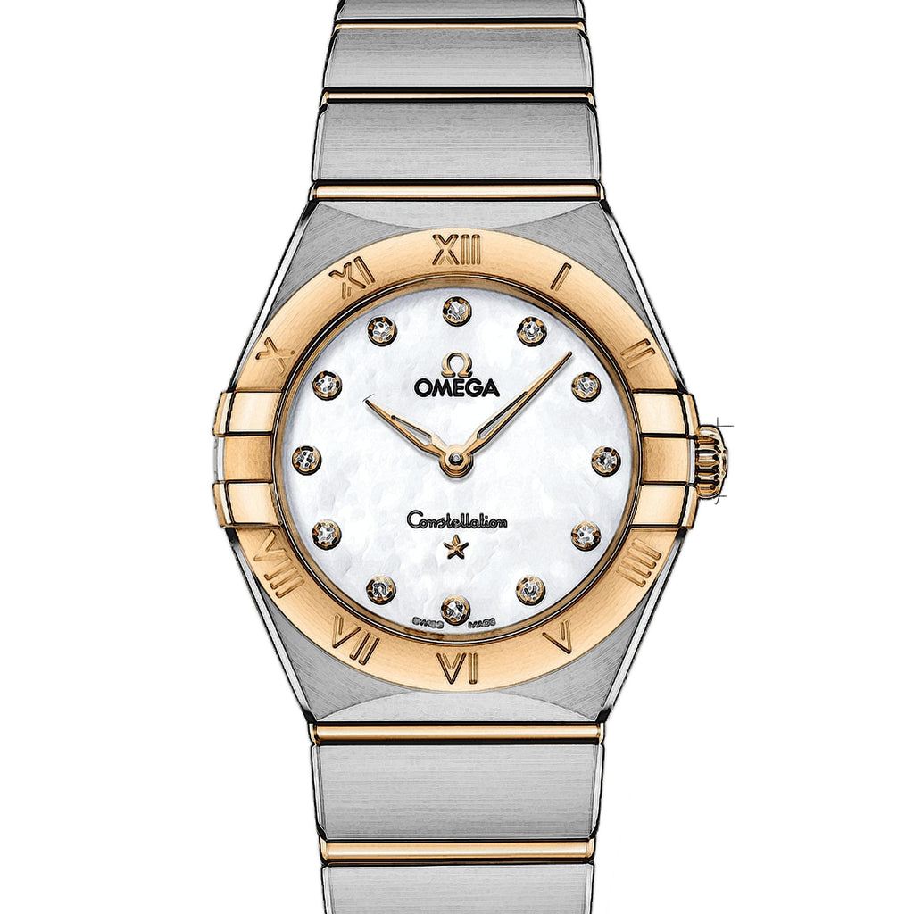 Buy Shop Omega Constellation Manhattan Mother of Pearl Dial Two Tone Steel Strap Watch for Women - 131.20.28.60.55.002 USA Online
