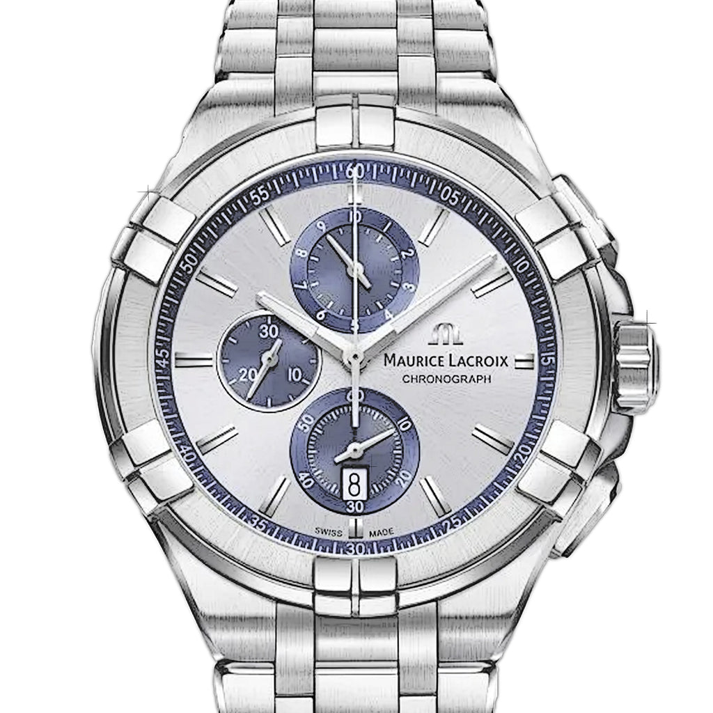 Buy Shop Maurice Lacroix Aikon Chronograph Silver Dial Silver Steel Strap Watch for Men - AI1018-SS002-131-1 USA Online