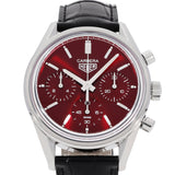Buy Shop Tag Heuer Carrera Automatic Chronograph Red Dial Black Leather Strap Watch for Men - CBK221G.FC6479 USA Online