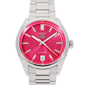 Buy Shop Tag Heuer Carrera Date Automatic 18K Pink Dial Silver Steel Strap Watch for Women - WBN2313.BA0001 USA Online