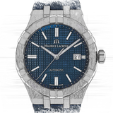 Maurice Lacroix Aikon Automatic Date Blue Dial Blue Silicone Strap Watch For Men - AI6008-SS000-430-4