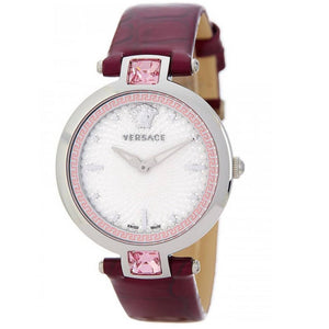 Buy Shop Versace Olympo Crystal Gleam White Dial Purple Leather Strap Watch for Women - VAN010016 USA Online
