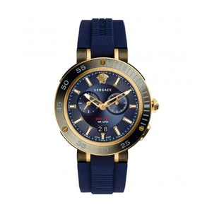 Buy Shop Versace V Extreme Chronograph Blue & Gold Tone Dial Blue Rubber Strap Watch for Men - VCN010017 USA Online