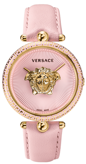 Buy Shop Versace Palazzo Empire Pink Dial Pink Leather Strap Watch for Women - VCO030017 USA Online
