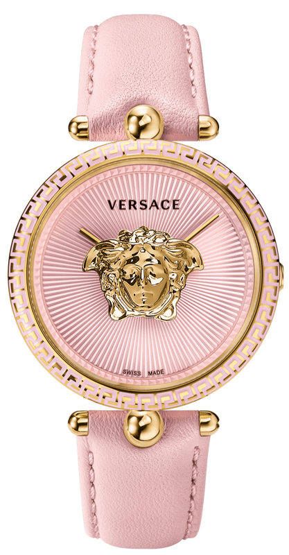 Buy Shop Versace Palazzo Empire Pink Dial Pink Leather Strap Watch for Women - VCO030017 USA Online