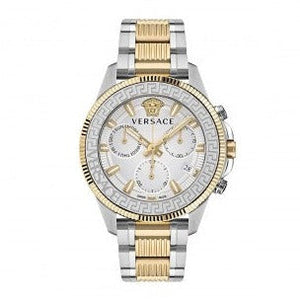 Buy Shop Versace Greca Action Chronograph Quartz Silver Dial Two Tone Steel Strap Watch for Men - VE3J00522 USA Online