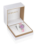 Buy Shop Versace Palazzo Empire Pink Dial Pink Leather Strap Watch for Women - VCO030017 USA Online