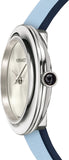 Buy Shop Versace V Flare Silver Dial Blue Leather Strap Watch for Women - VEBN00118 USA Online