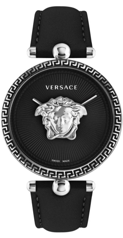 Buy Shop Versace Palazzo Empire Black Dial Black Leather Strap Watch for Women - VCO050017 USA Online